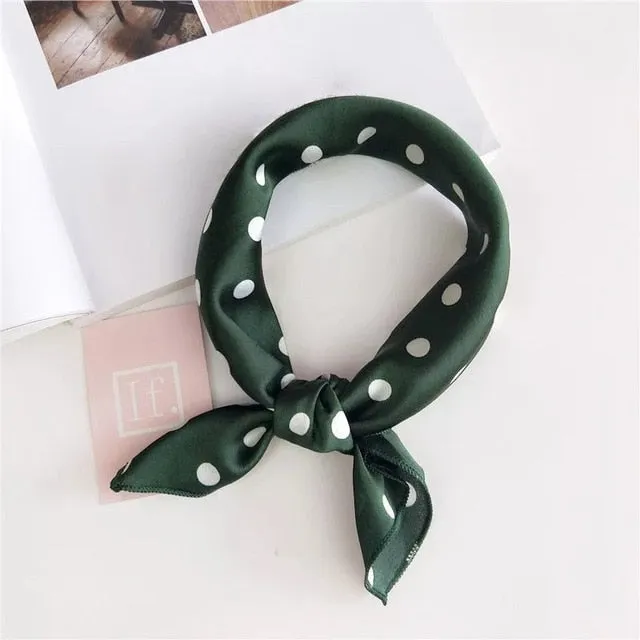 50*50cm Silk Scarves Soft Hair Tie Neckerchief Foulard Muffler Small Square Scarf