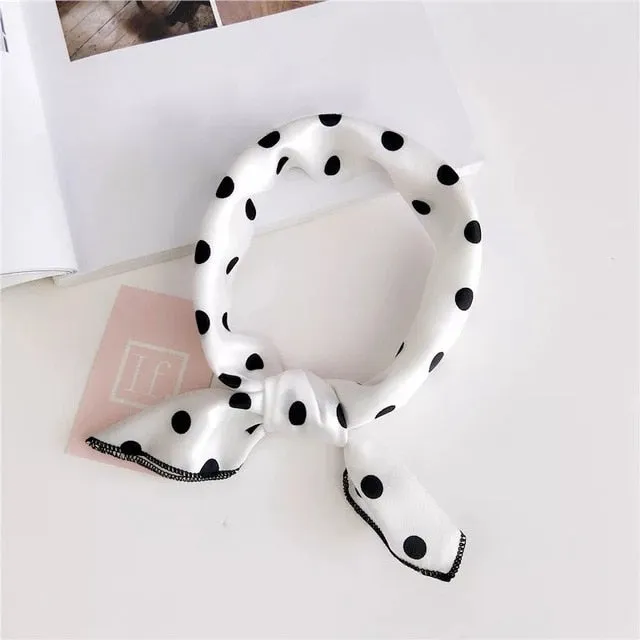 50*50cm Silk Scarves Soft Hair Tie Neckerchief Foulard Muffler Small Square Scarf