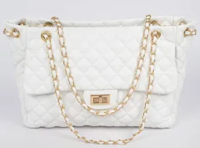 Accessories-Quilted Faux Leather Bag