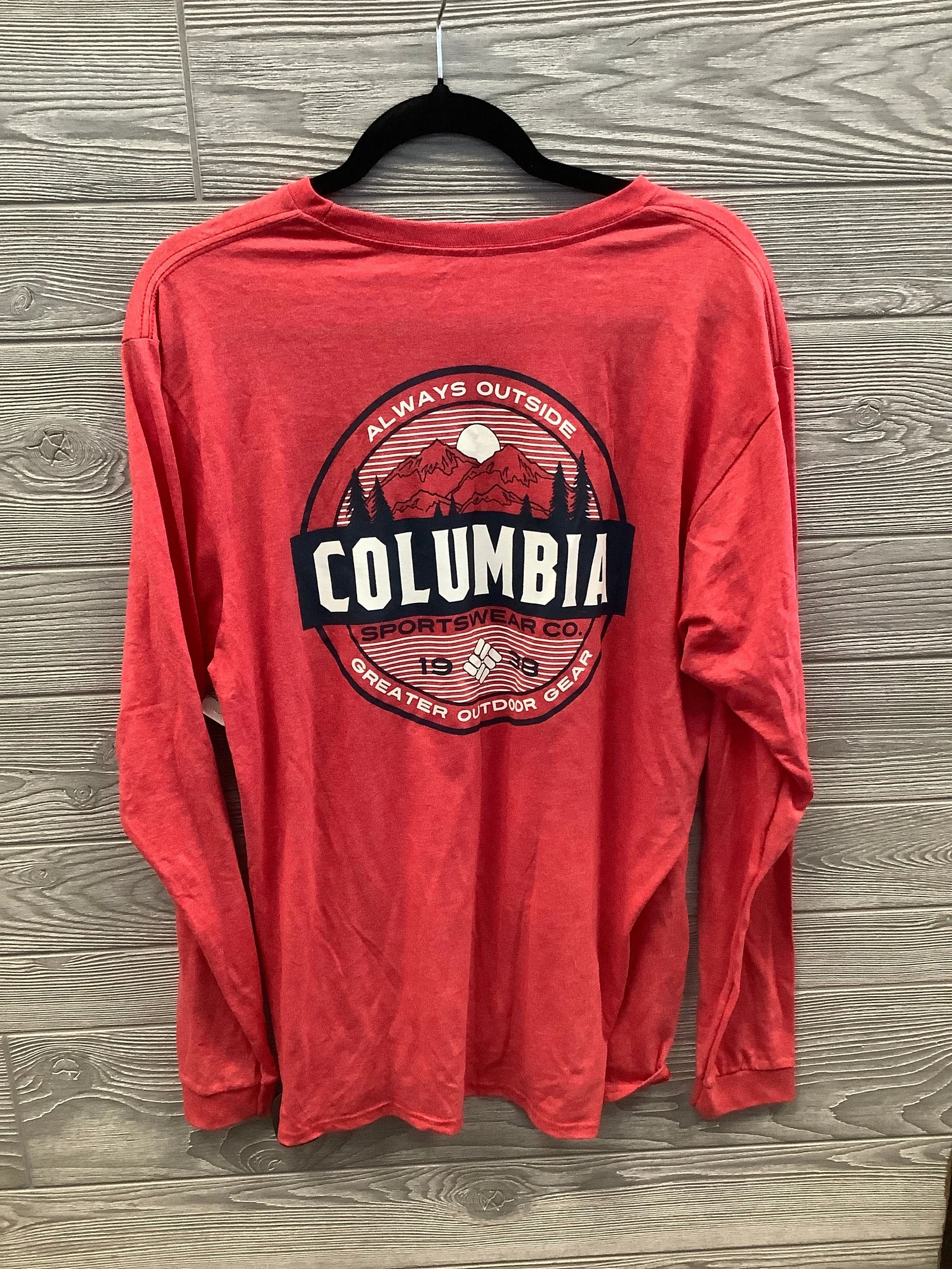 Athletic Top Long Sleeve Crewneck By Columbia In Red, Size: L