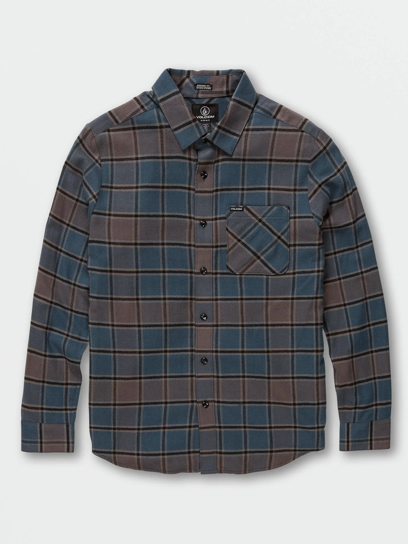 Big Boys Caden Plaid Long Sleeve Flannel - Marina Blue