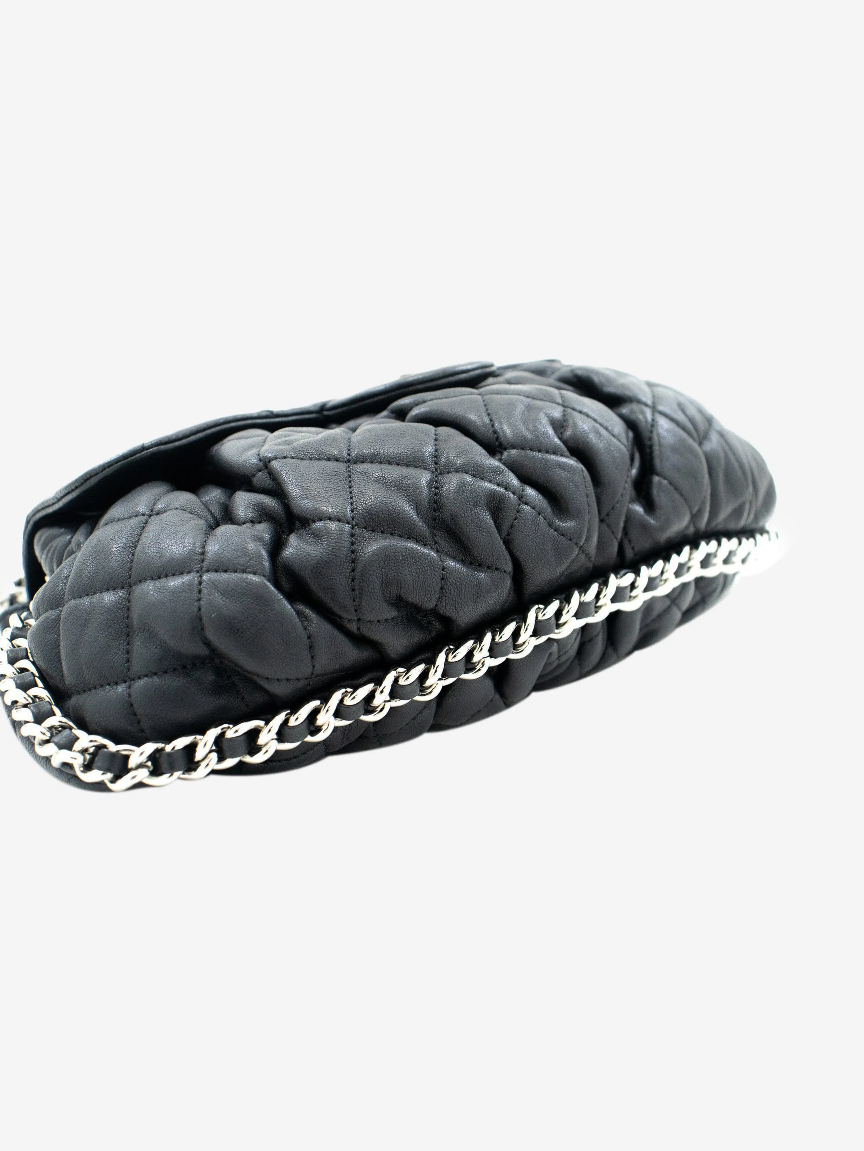 Black silver hardware 2011 lambskin leather shoulder bag