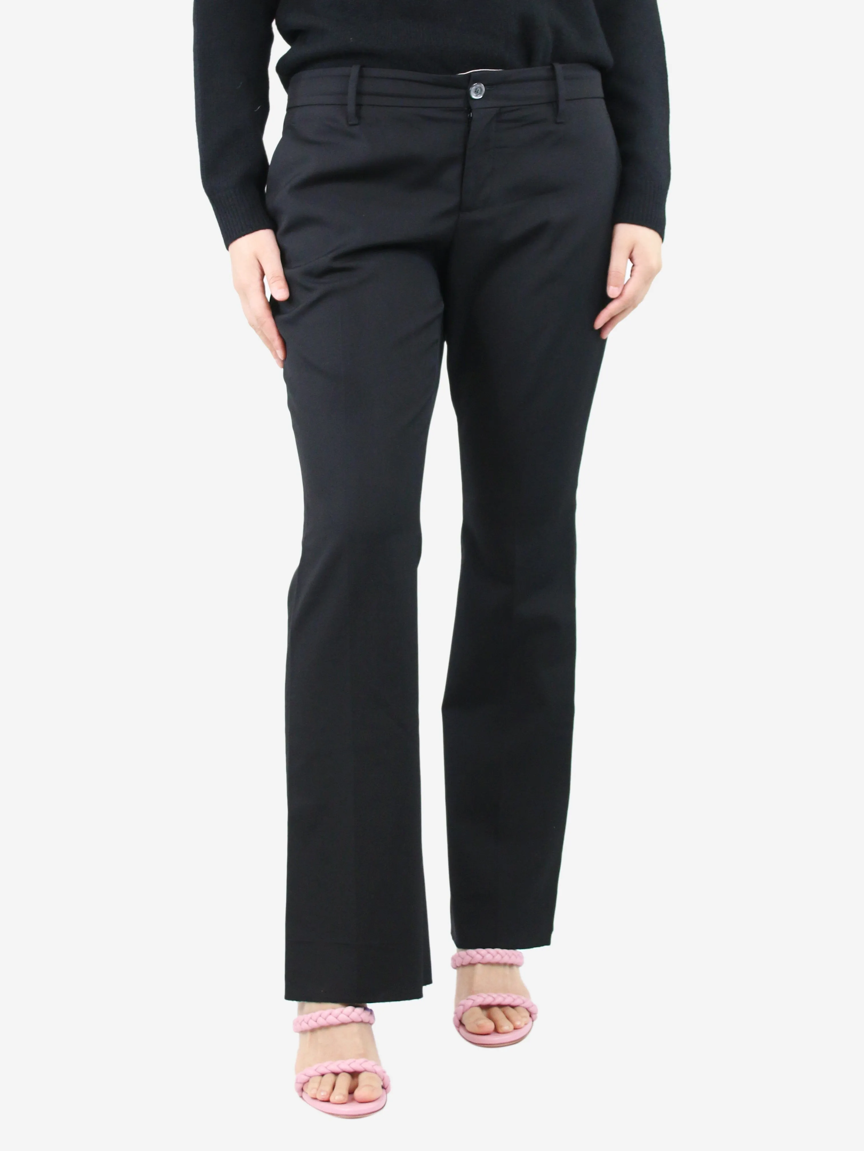 Black wool trousers - size UK 12