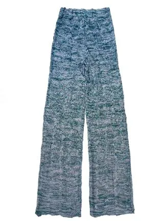 Bloke Blue Marl Knit Trousers with coconut shell buttons