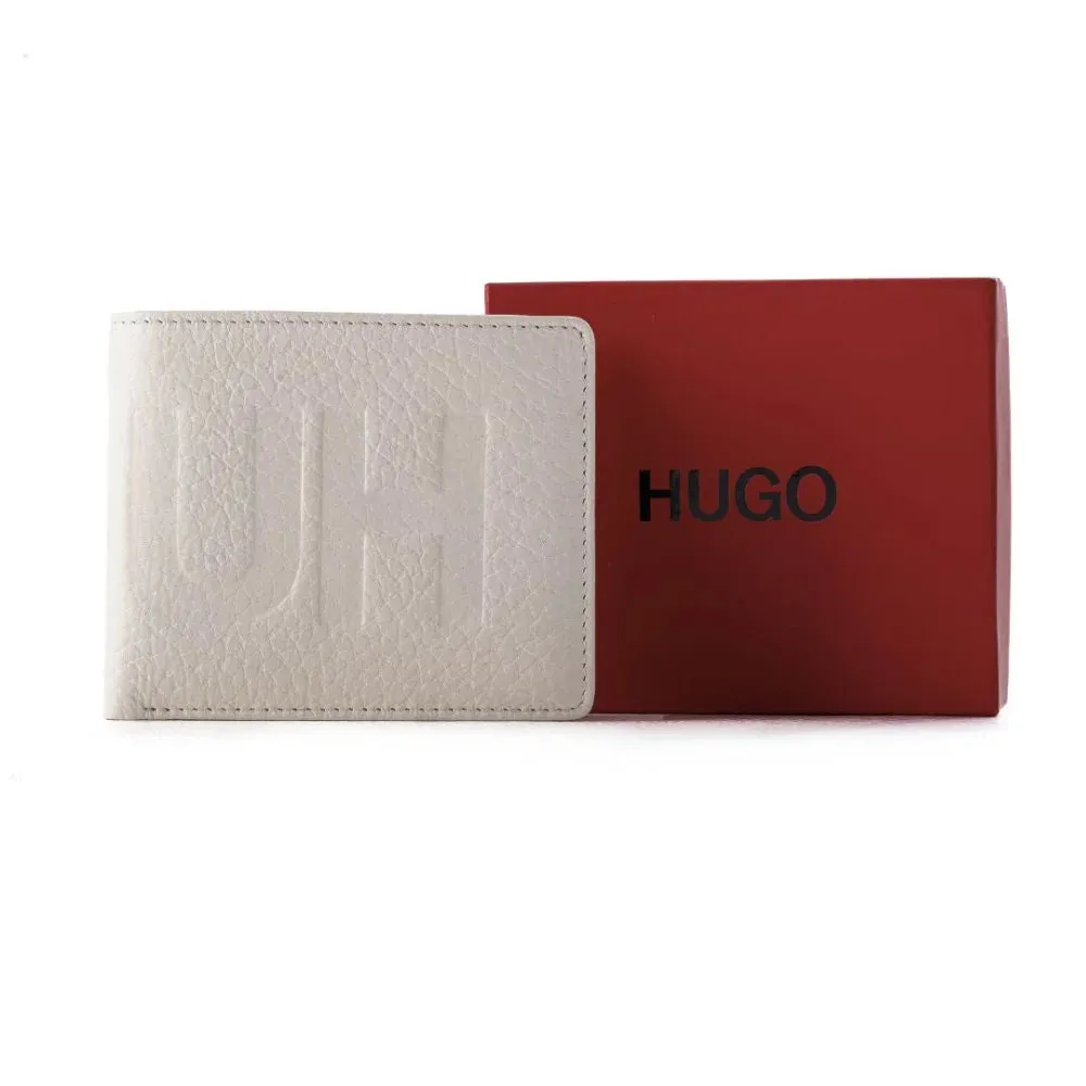 BOSS Printed HUGO logo Bi-Fold Wallet - WHT