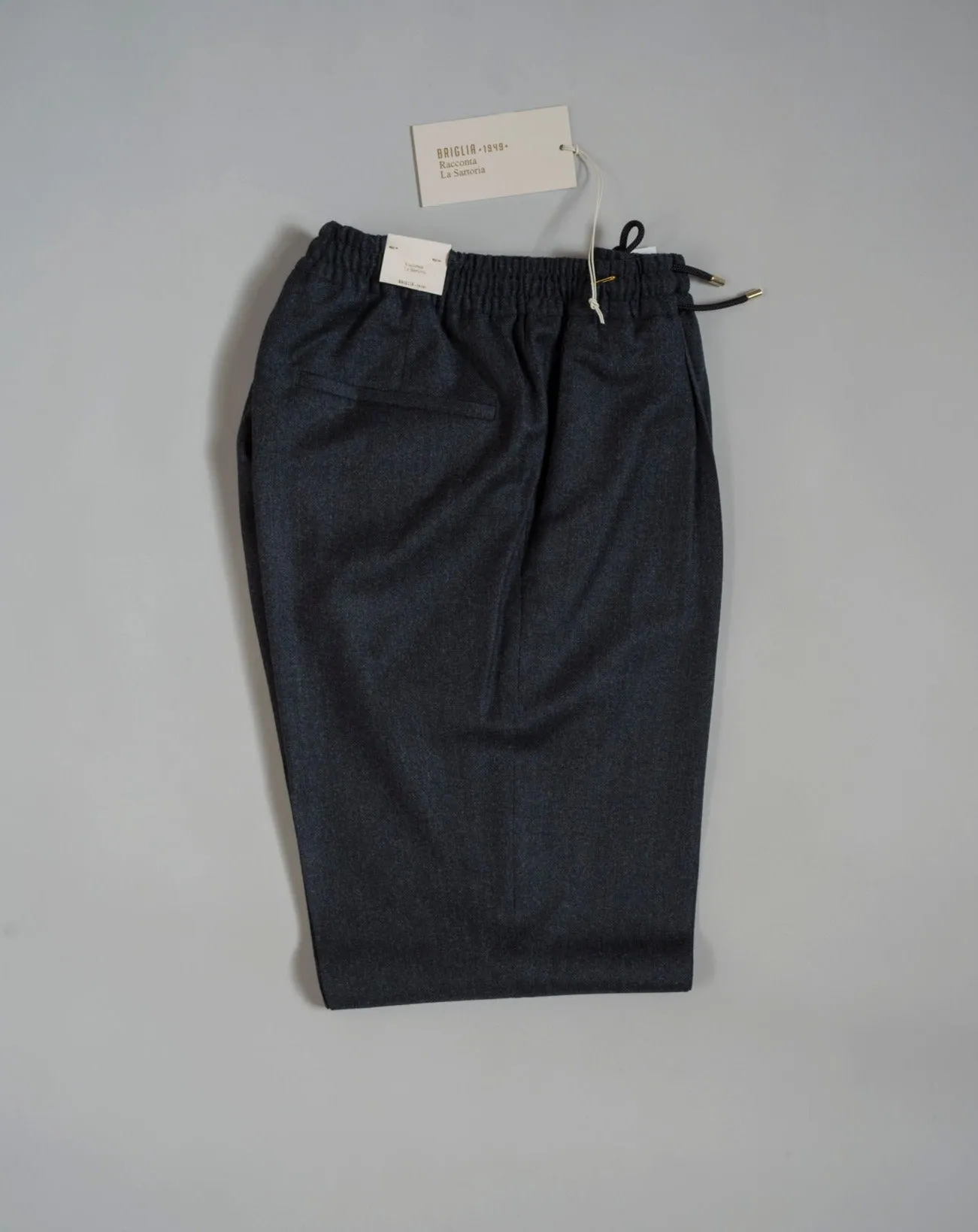 Briglia Drawstring Flannel Trousers / Dark Grey