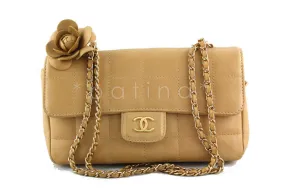 Chanel Beige Quilted Camelia Mini Flap Bag