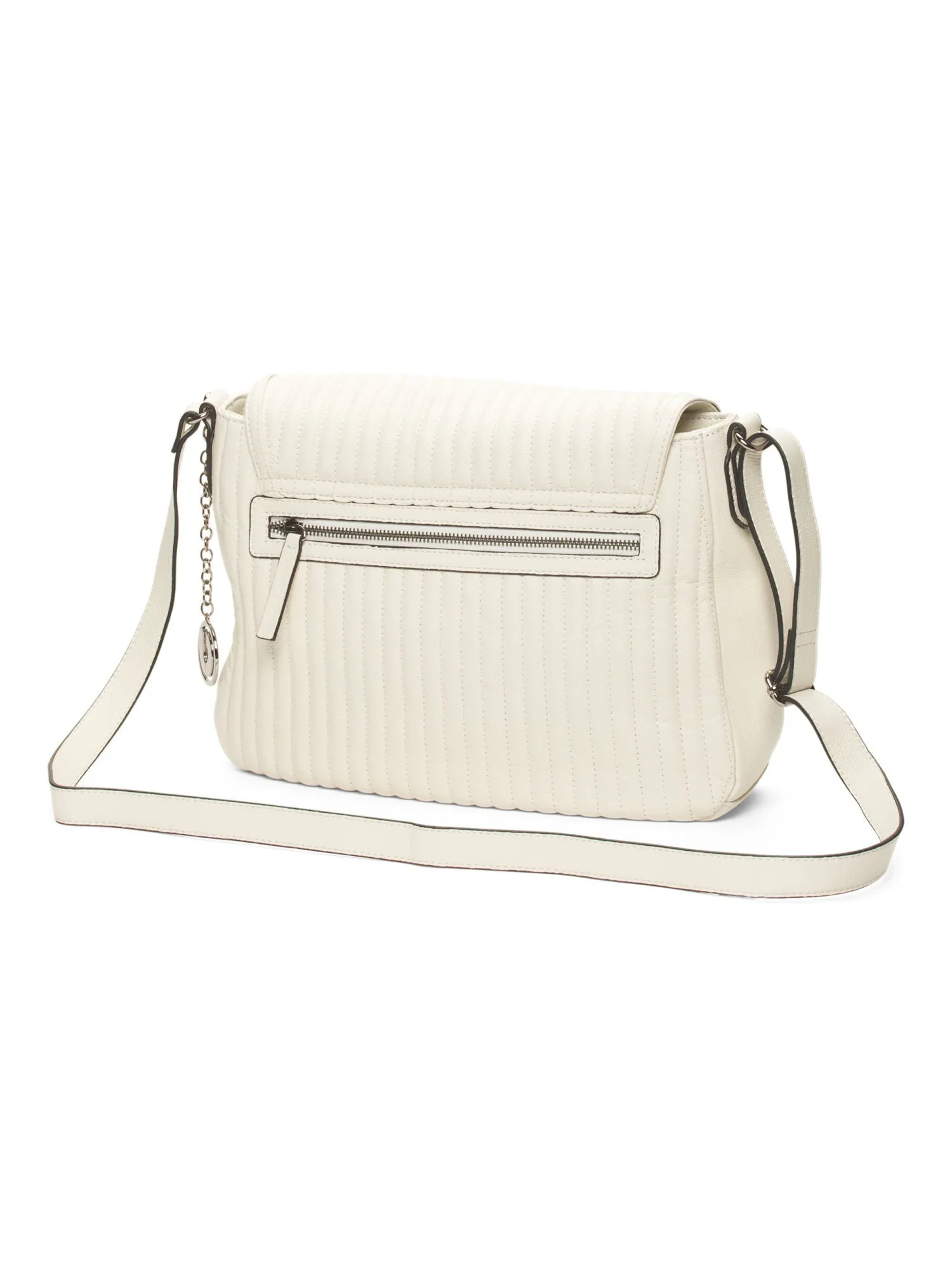 CHARLES JOURDAN Leather Kane Crossbody - Bone color