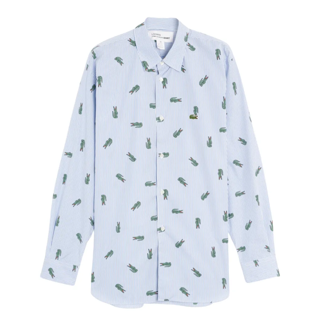 COMME des GARÇONS Shirt x Lacoste Button Up Woven Shirt - Blue/White