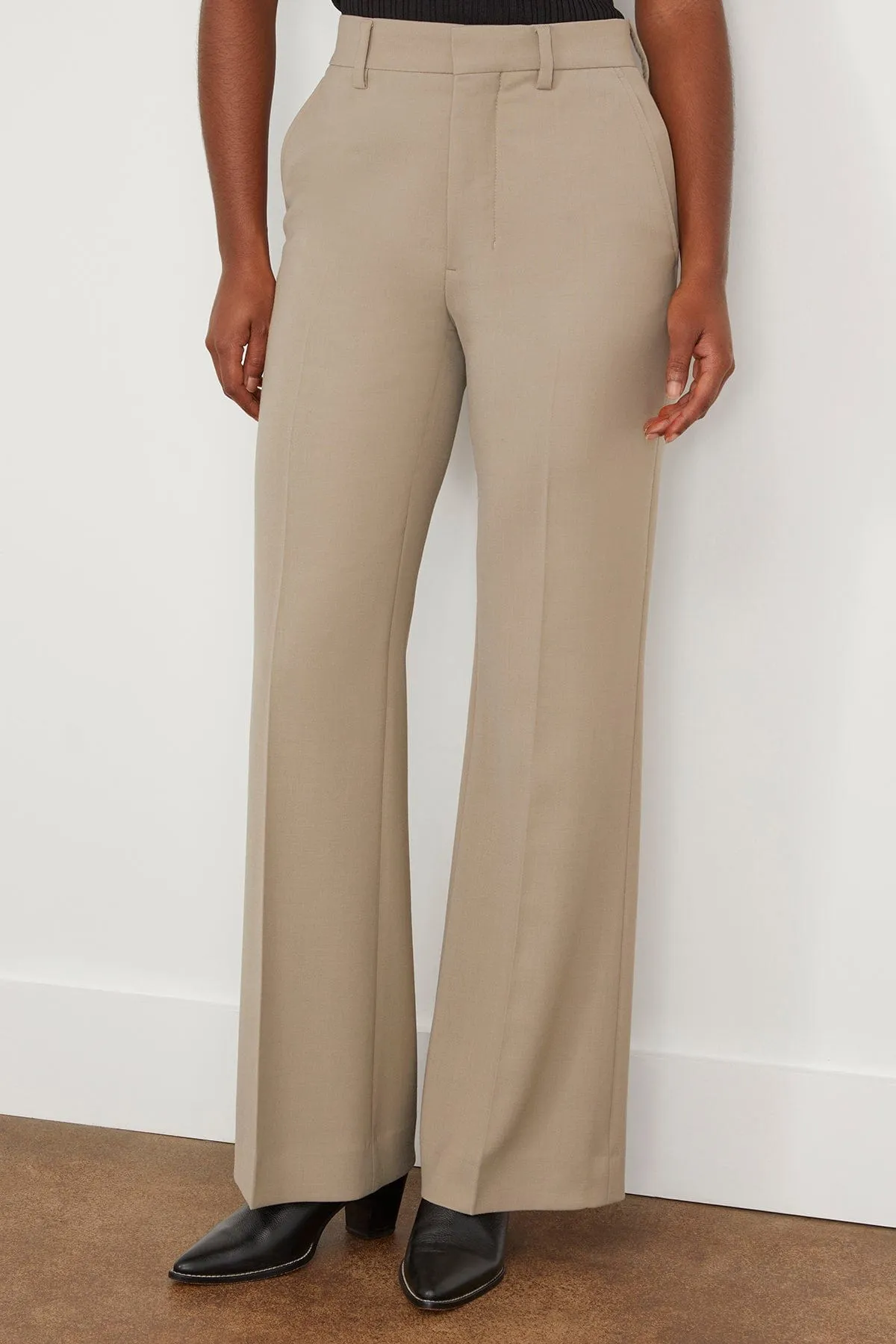 Flare Fit Trouser in Light Taupe