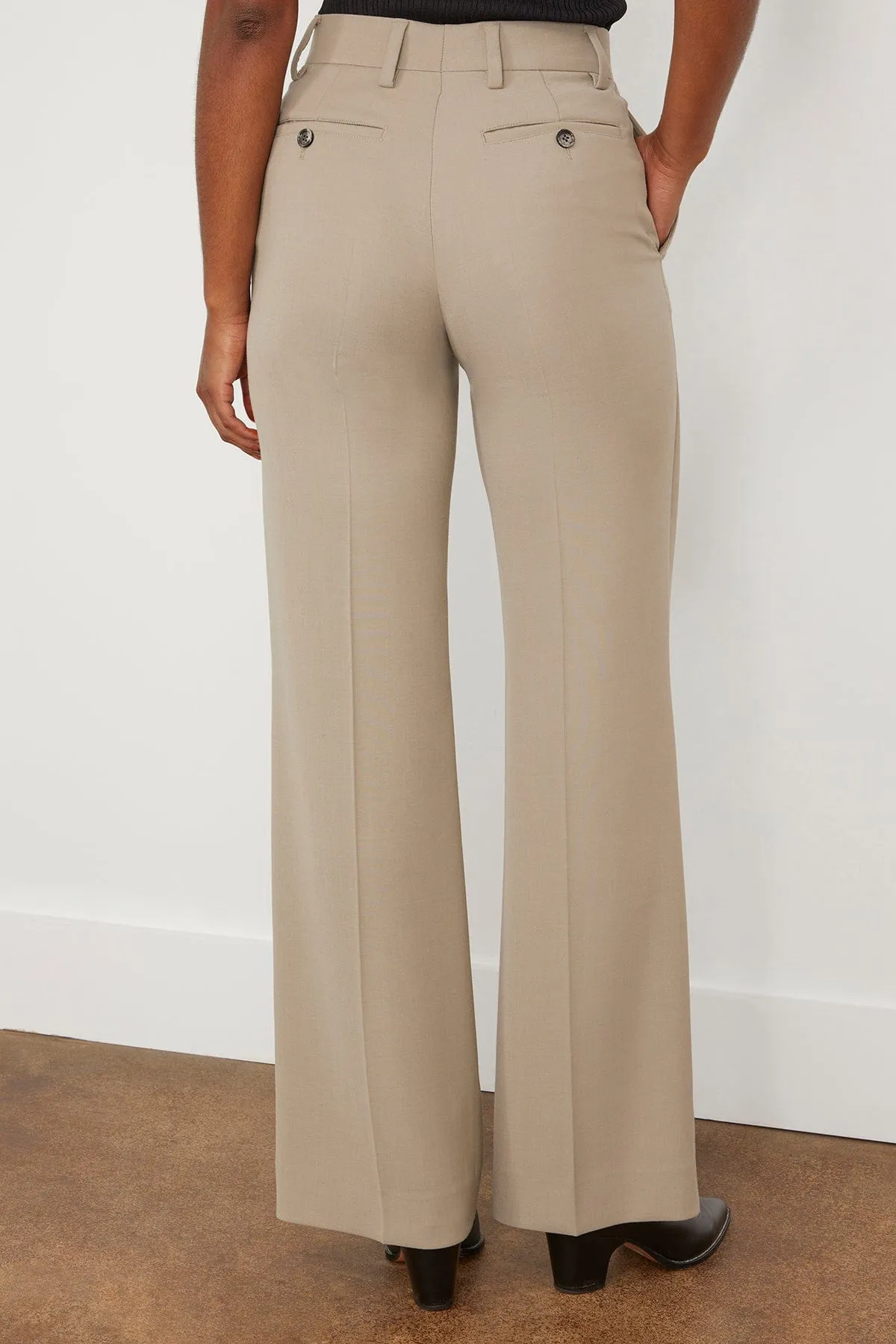 Flare Fit Trouser in Light Taupe