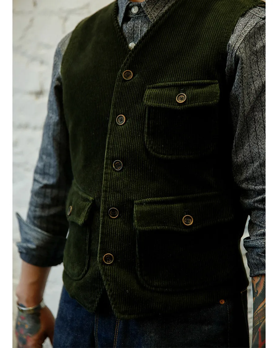 French Corduroy Workwear Waistcoat