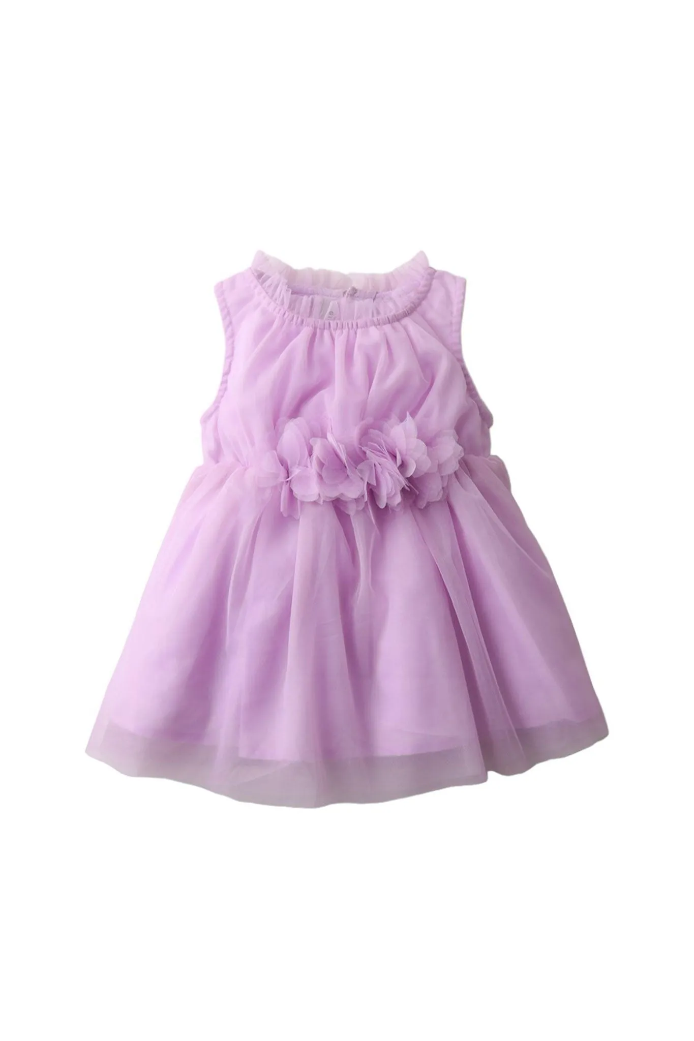 Gingersnaps Sleeveless Tulle Dress with Flower Applique