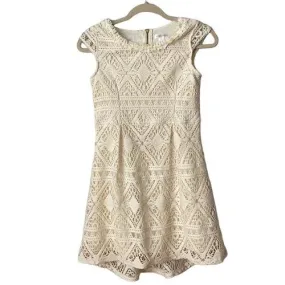 Girls Cap Sleeves lace cream dress