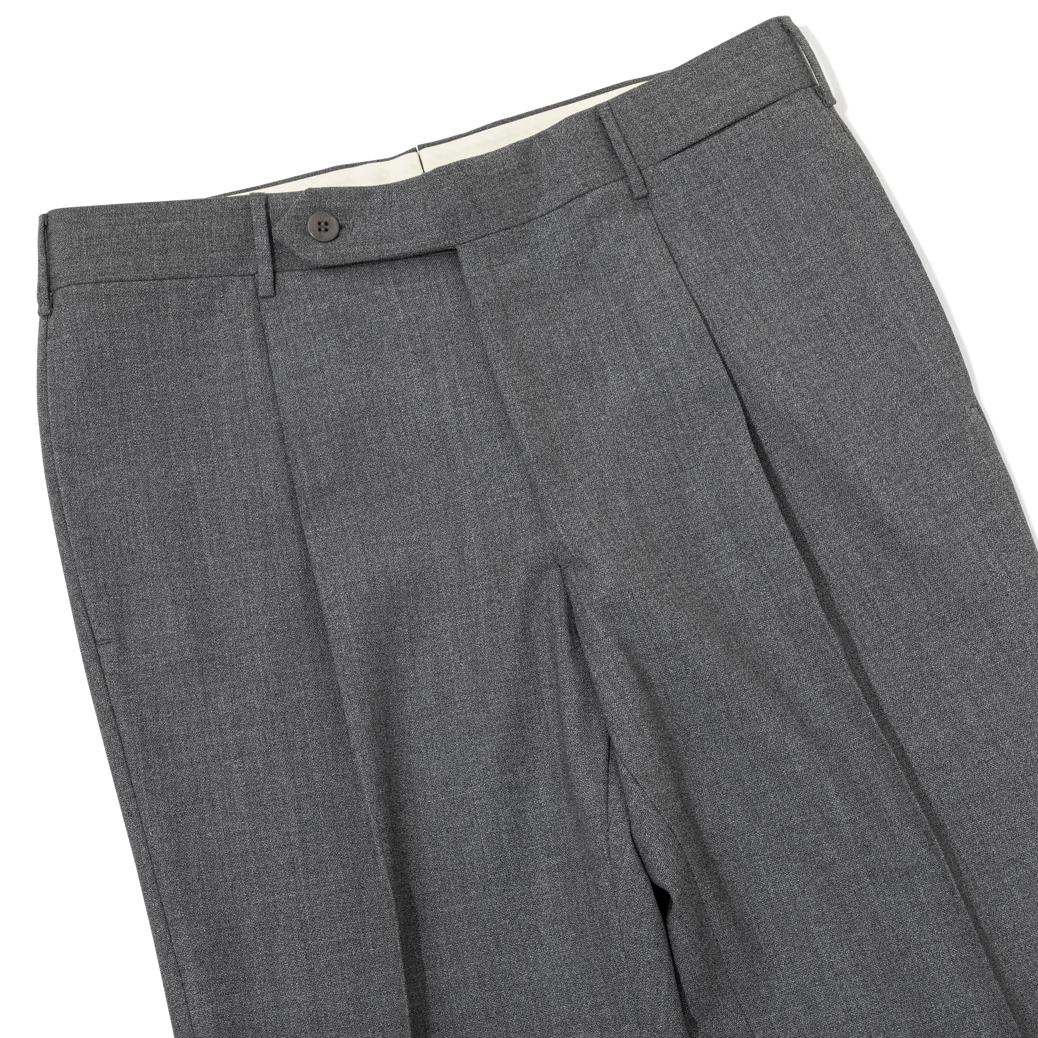 High-twist Wool Pleated Trousers