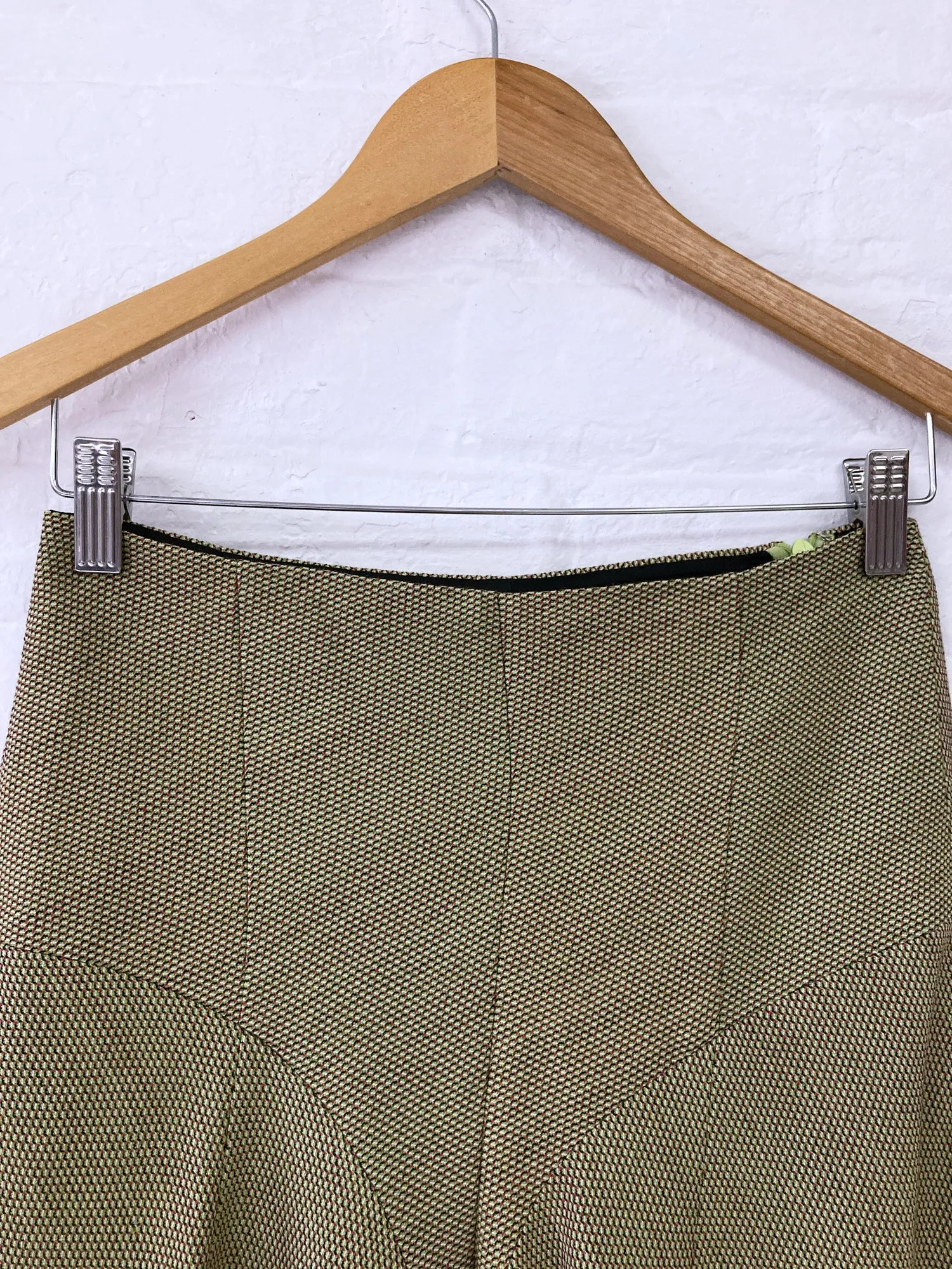 Junya Watanabe Comme des Garcons AW1997 textured green wool 3D panelled trousers