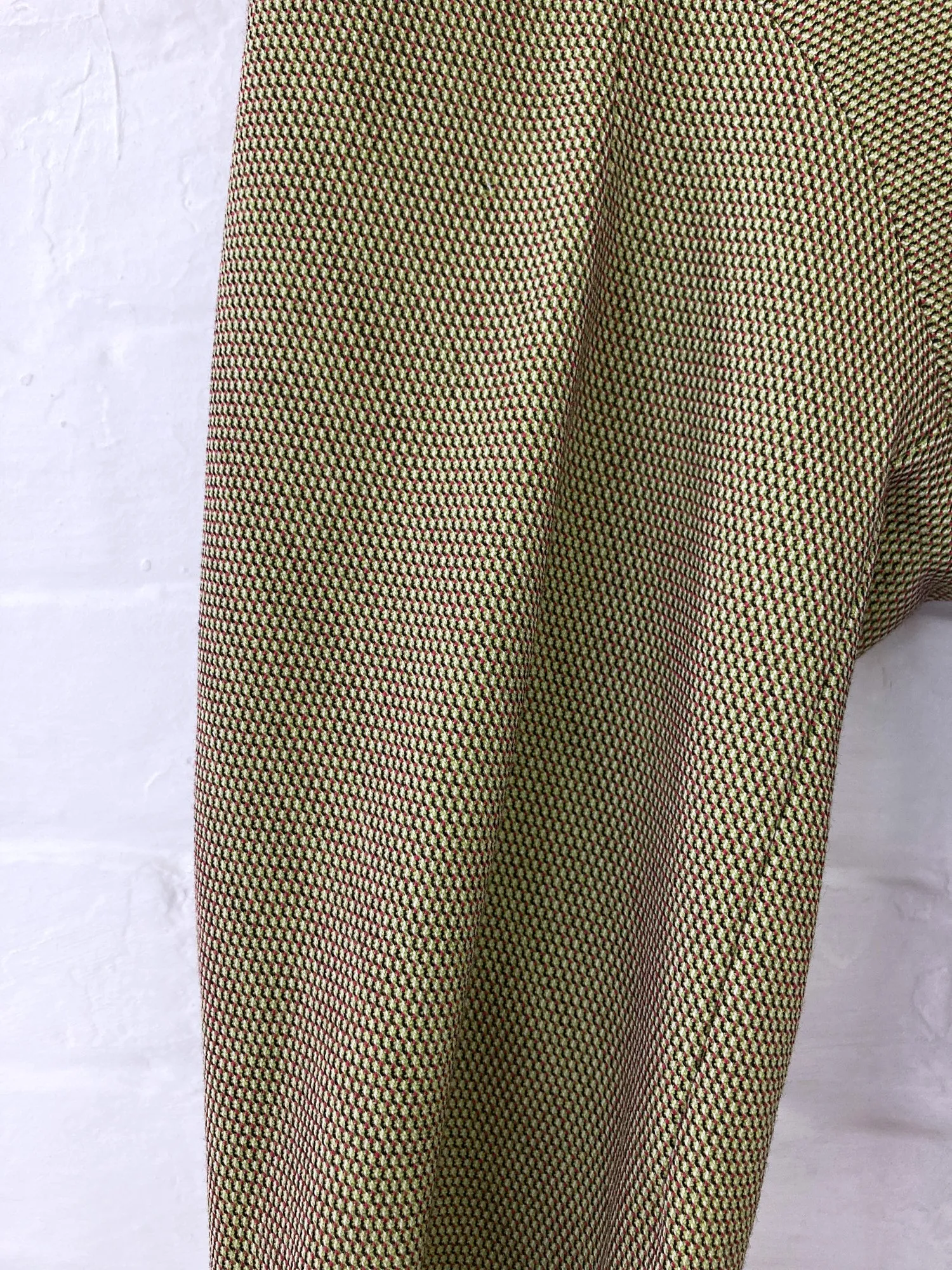 Junya Watanabe Comme des Garcons AW1997 textured green wool 3D panelled trousers