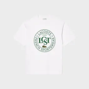 Lacoste Loose Fit Heavy Cotton Printed T-shirt I Hvid