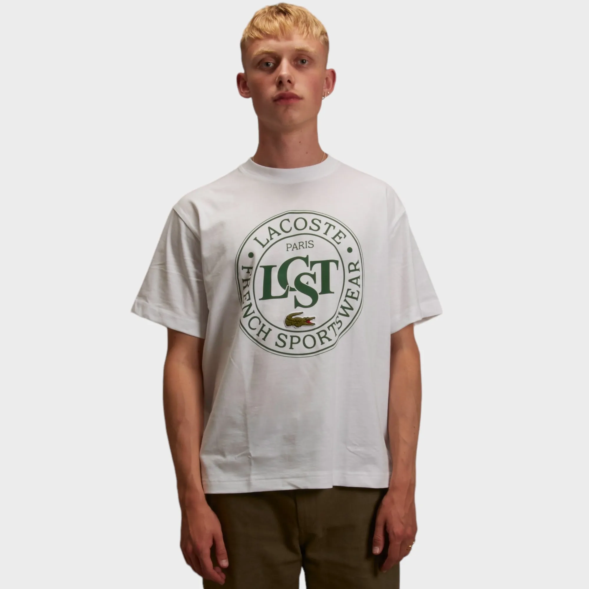 Lacoste Loose Fit Heavy Cotton Printed T-shirt I Hvid