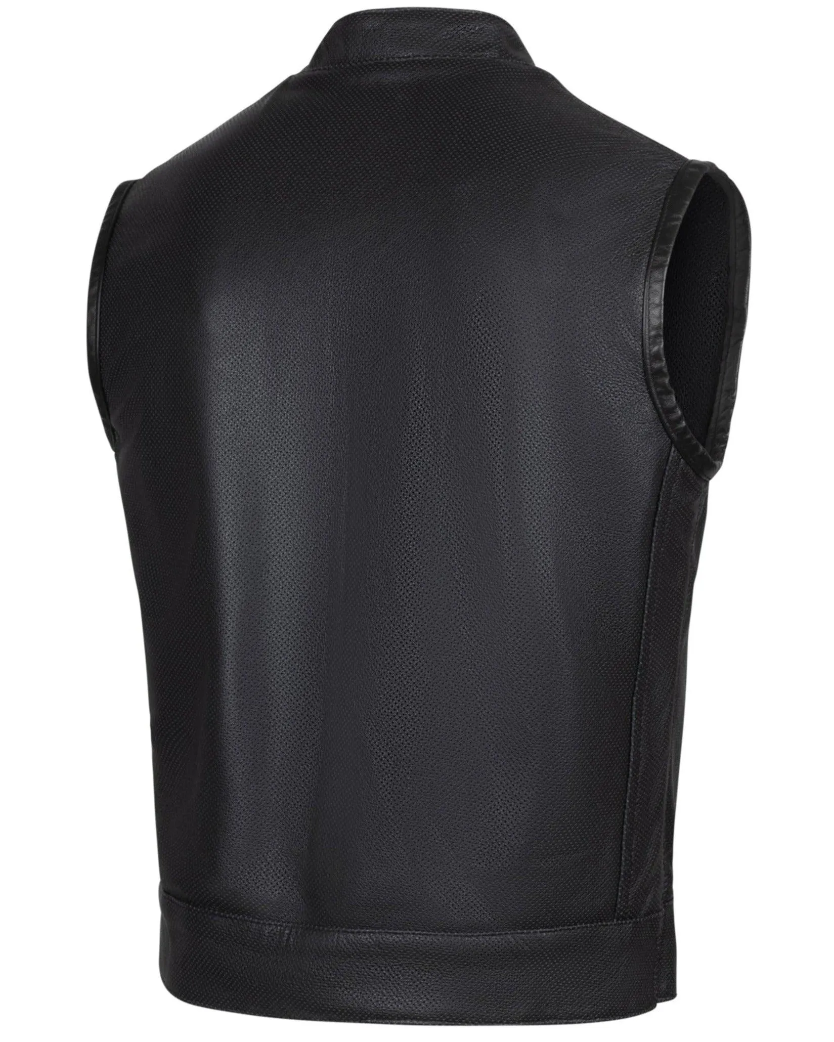 Legendary 'Holy Ghost' Men's Perforated Leather Motorcycle Vest