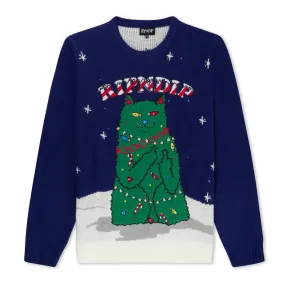 Litmas Tree Light Up Knit Sweater (Navy)