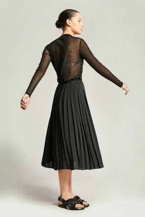 Multi Pleat Skirt Black