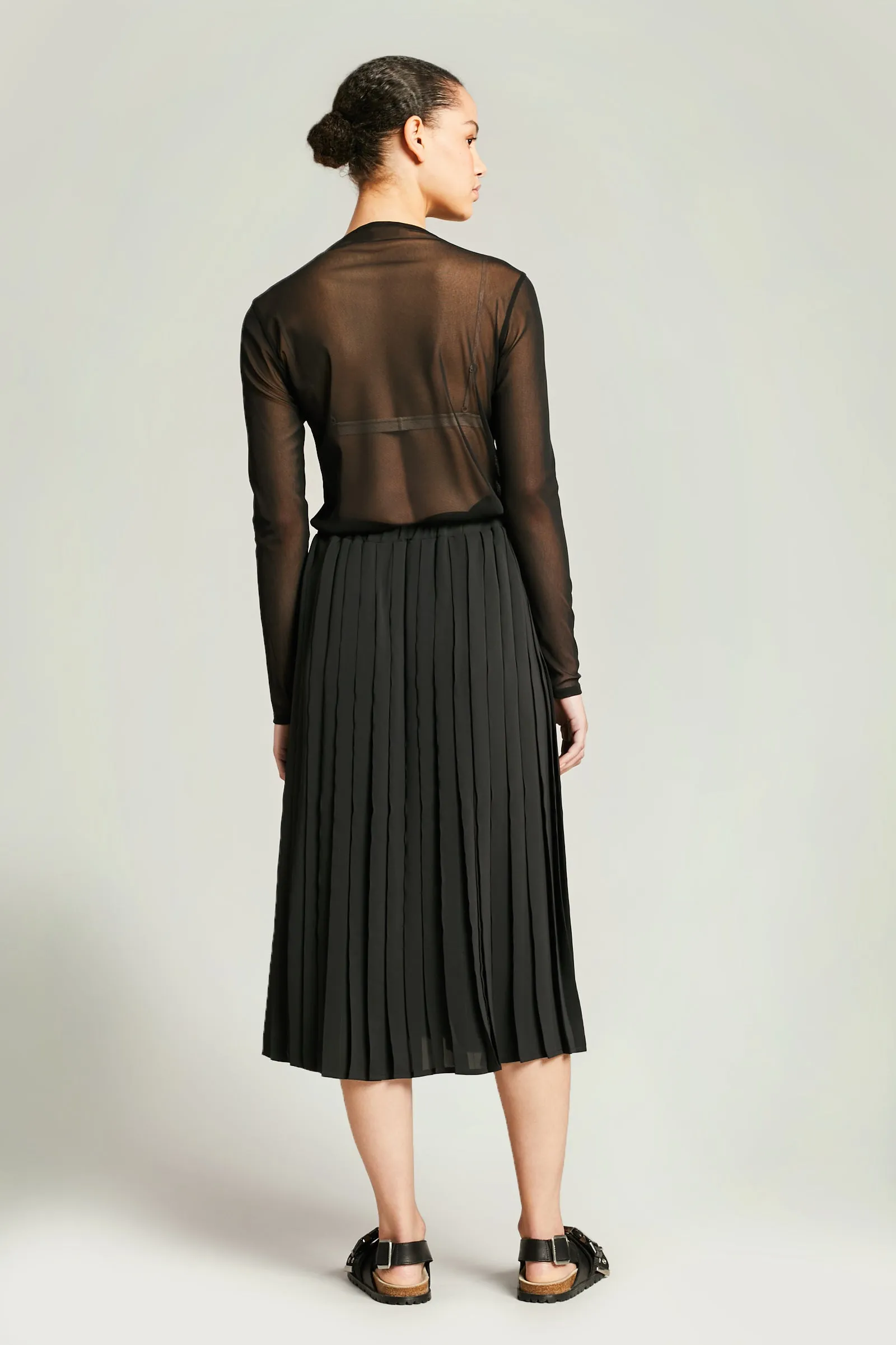 Multi Pleat Skirt Black