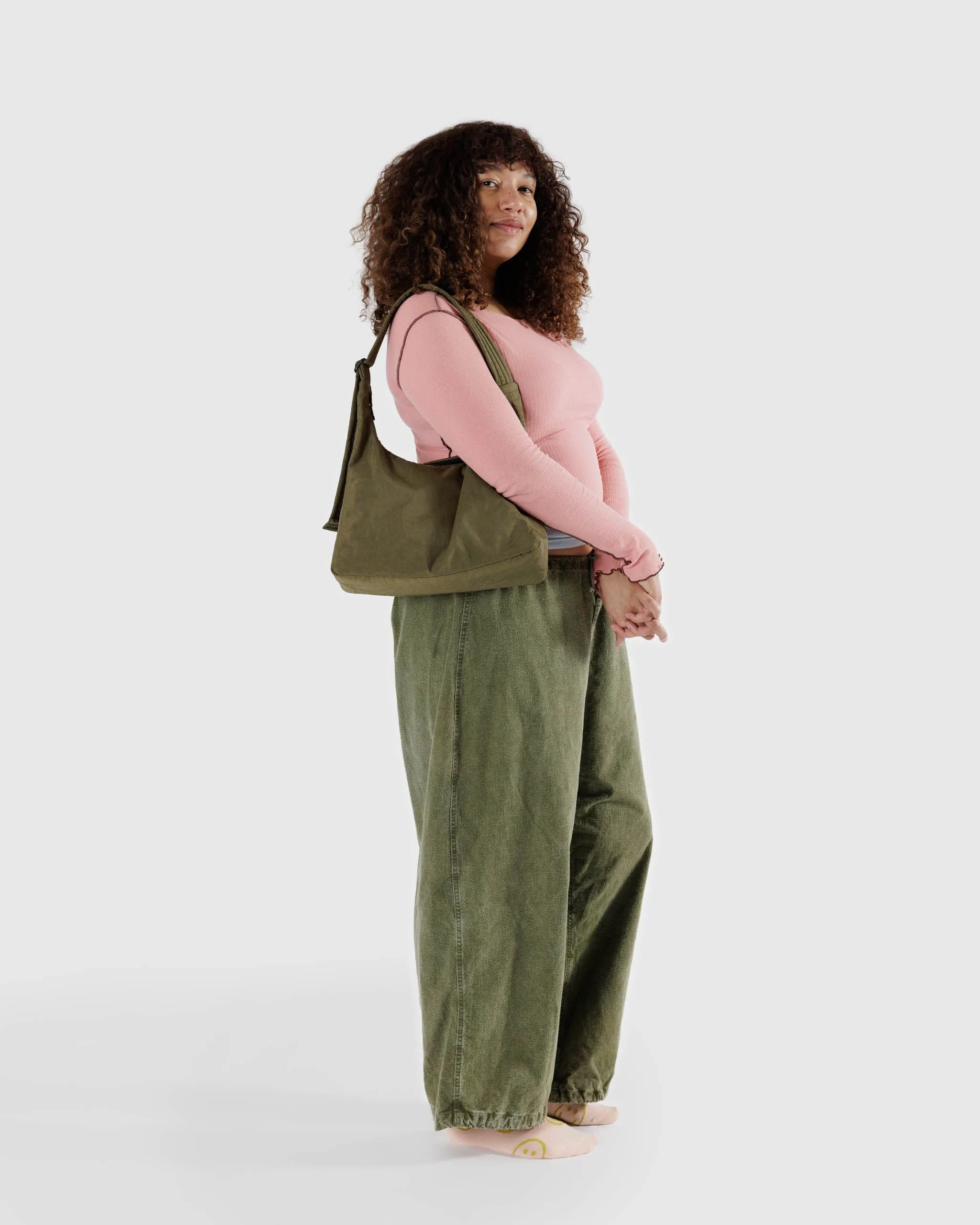 Nylon Shoulder Bag - Seaweed