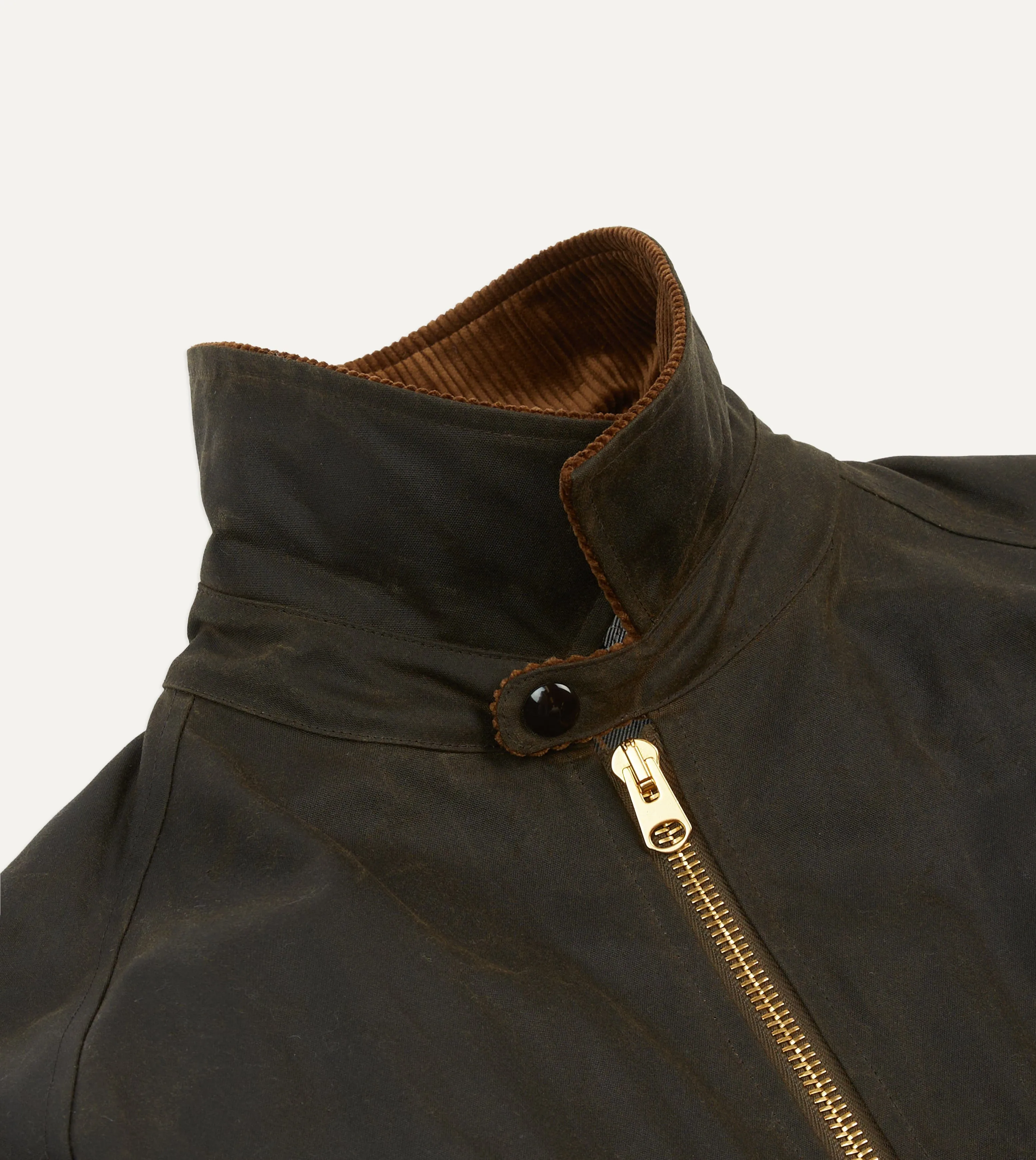 Olive Waxed Long Coverall Jacket