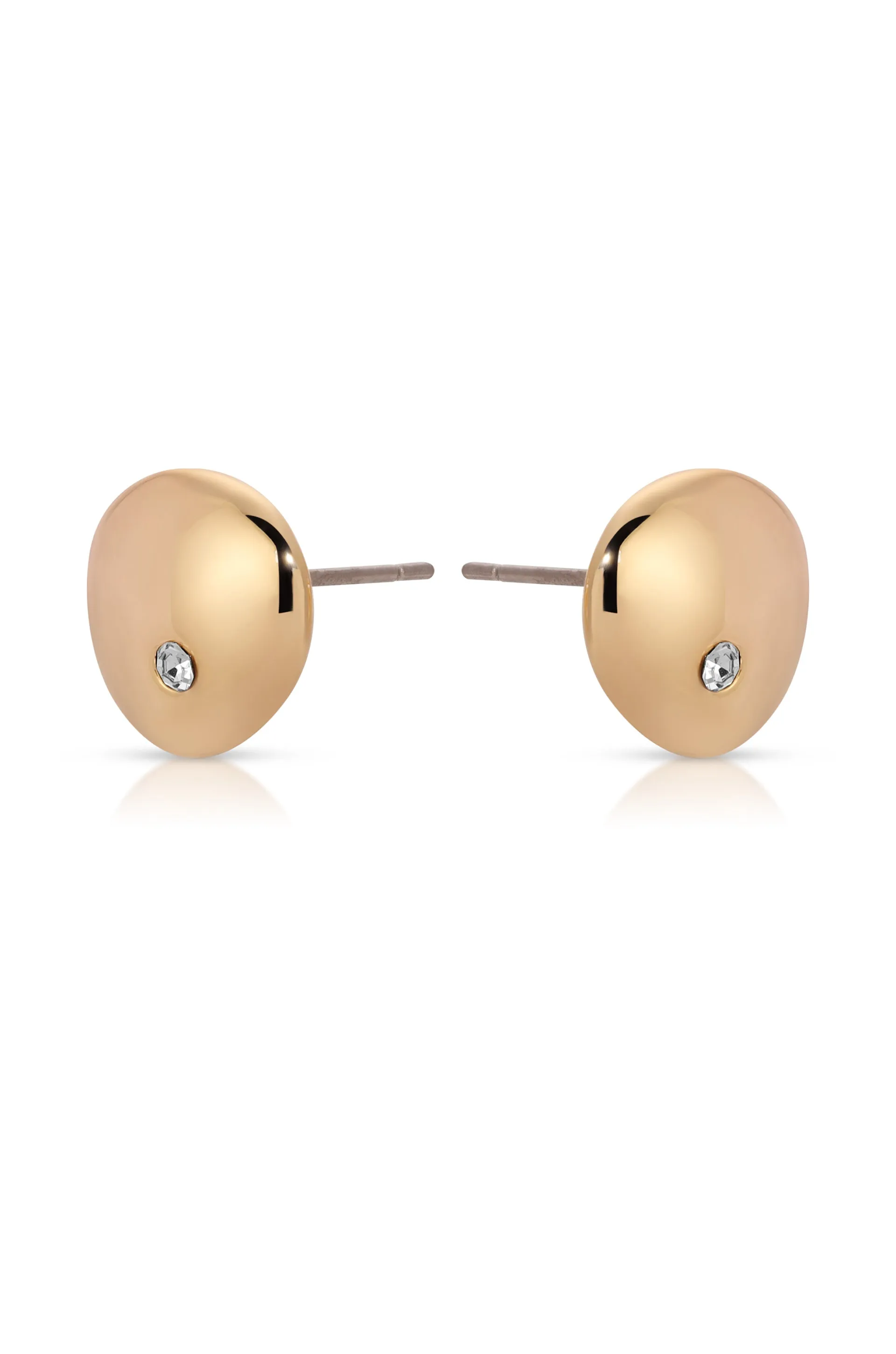 Polished Pebble Crystal Stud Earrings