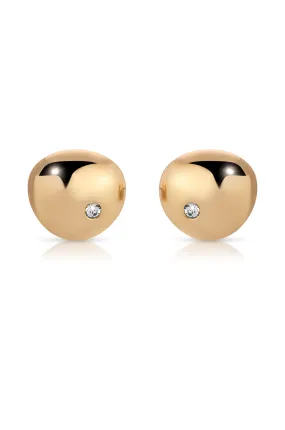 Polished Pebble Crystal Stud Earrings