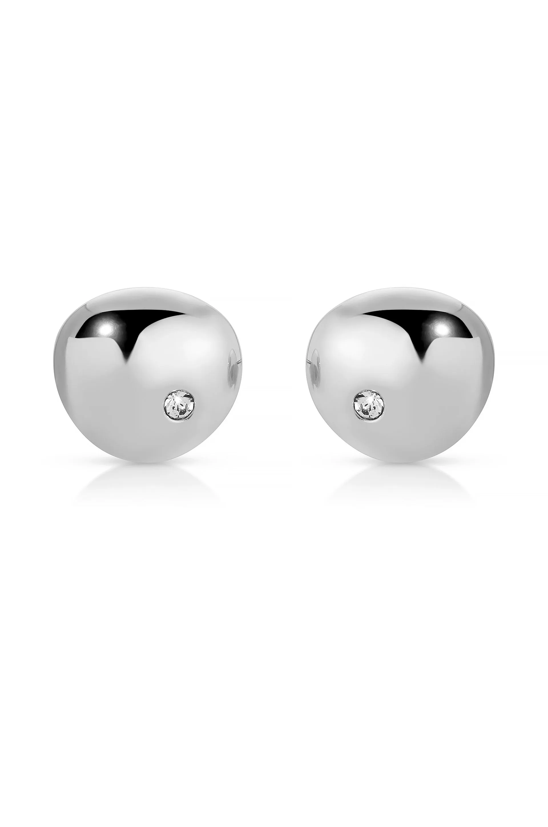 Polished Pebble Crystal Stud Earrings