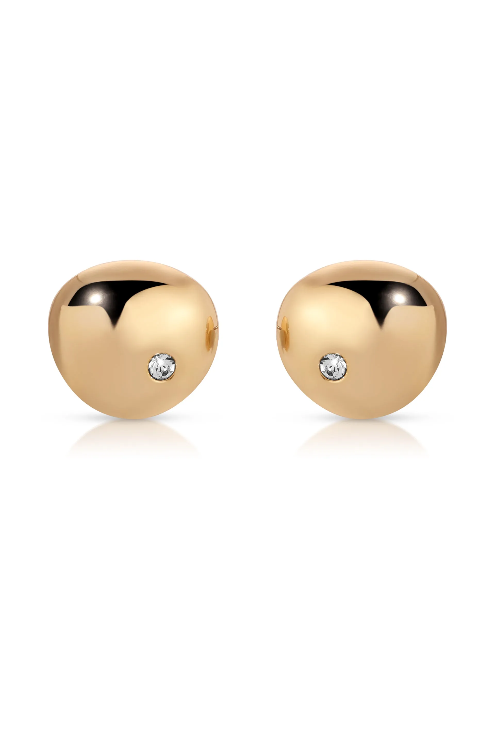 Polished Pebble Crystal Stud Earrings