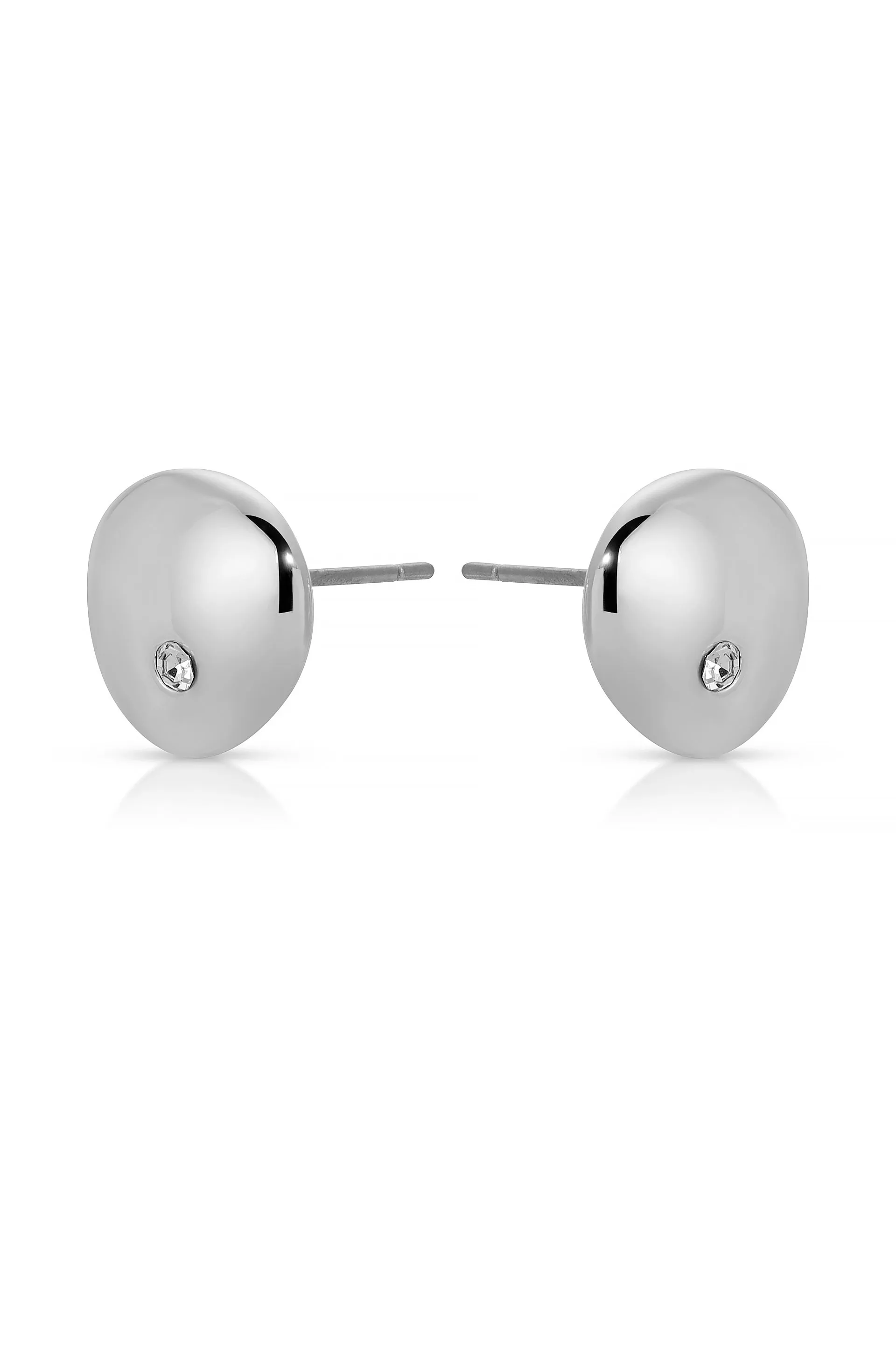 Polished Pebble Crystal Stud Earrings