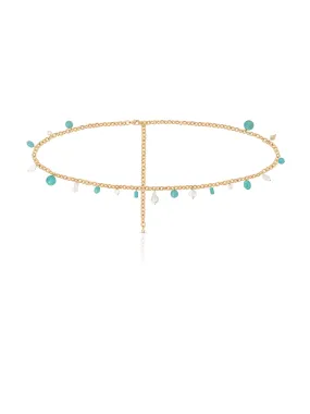 Tropical Turquoise and Pearl Waist Chain