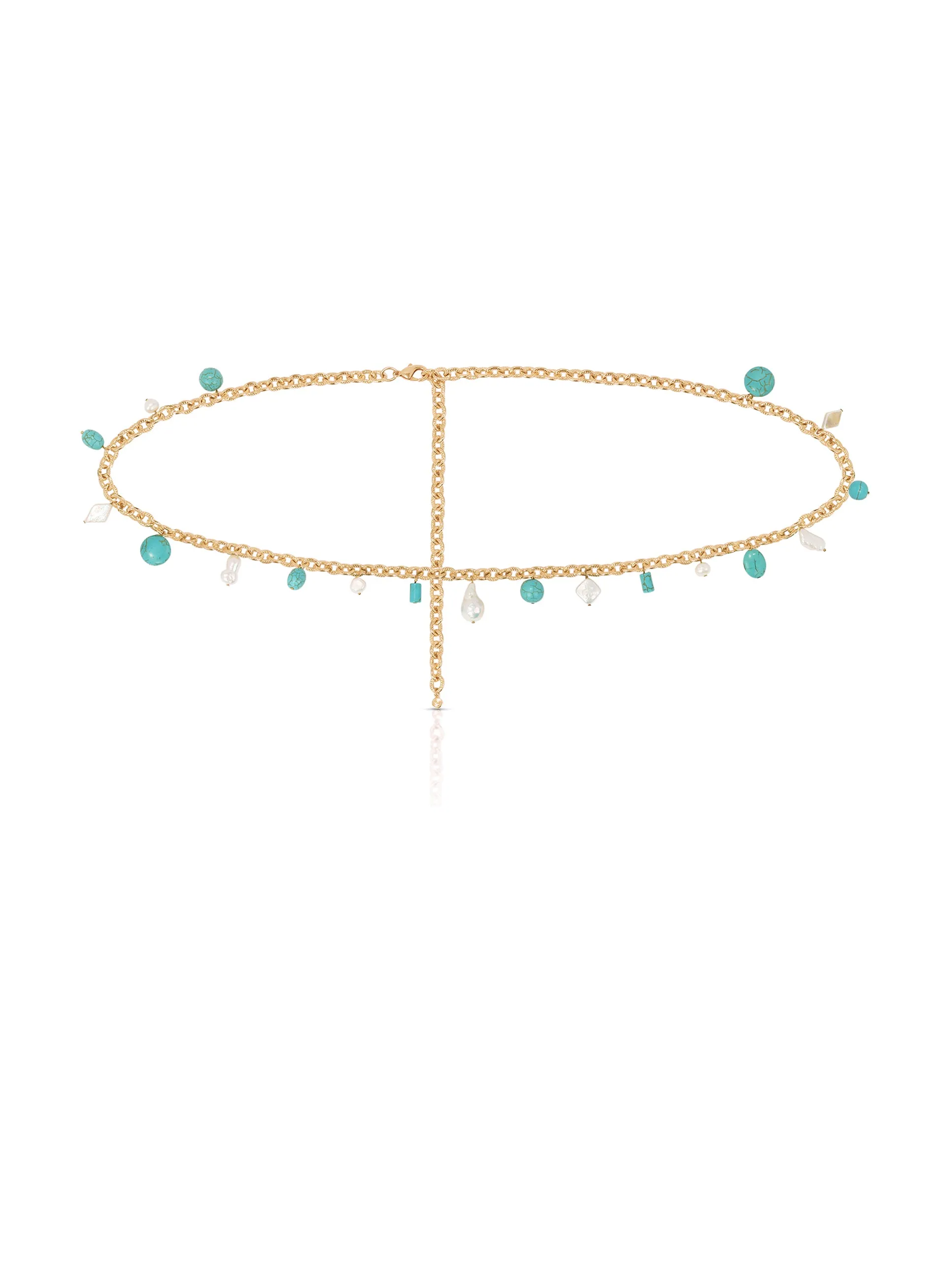 Tropical Turquoise and Pearl Waist Chain